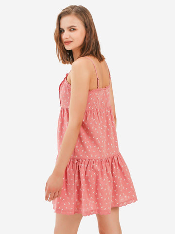 Blush Tiny Flowers Print Mini Slip Dress - Shopmossrose